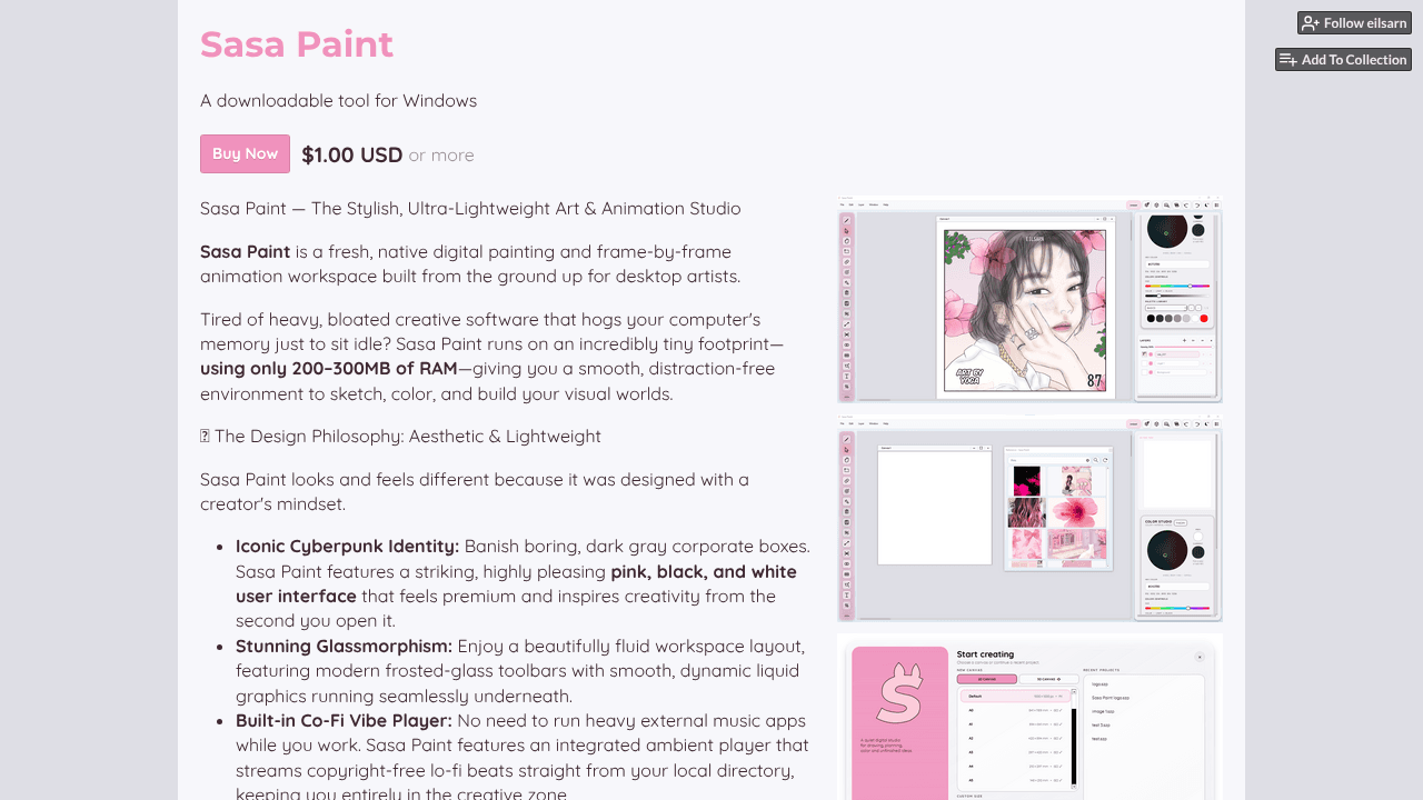 Sasa Paint website screenshot
