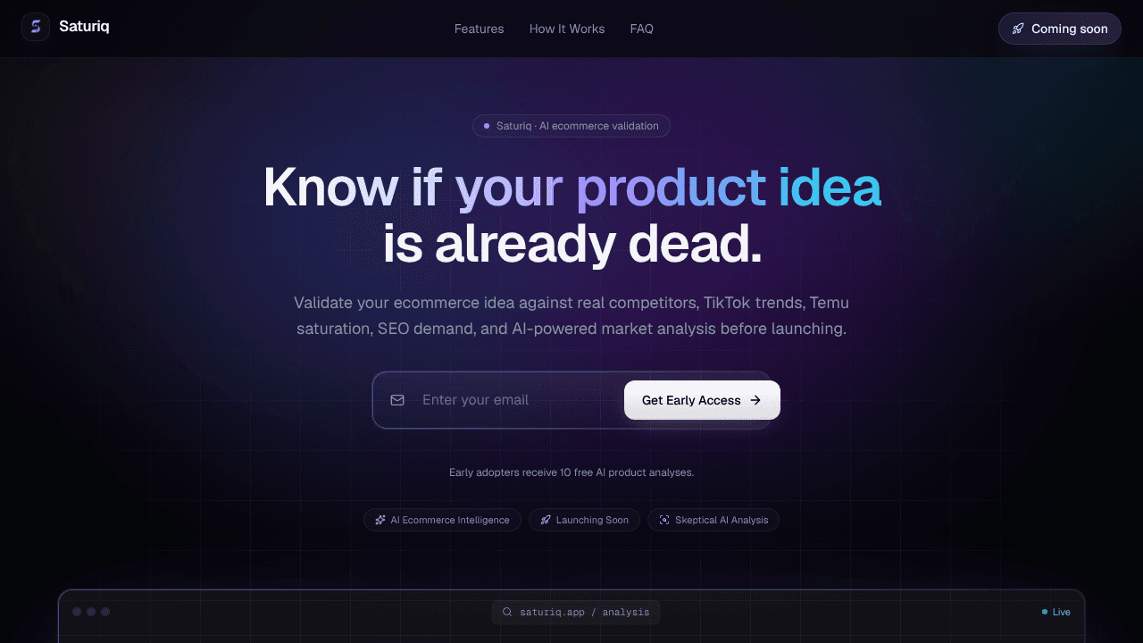 Saturiq website screenshot
