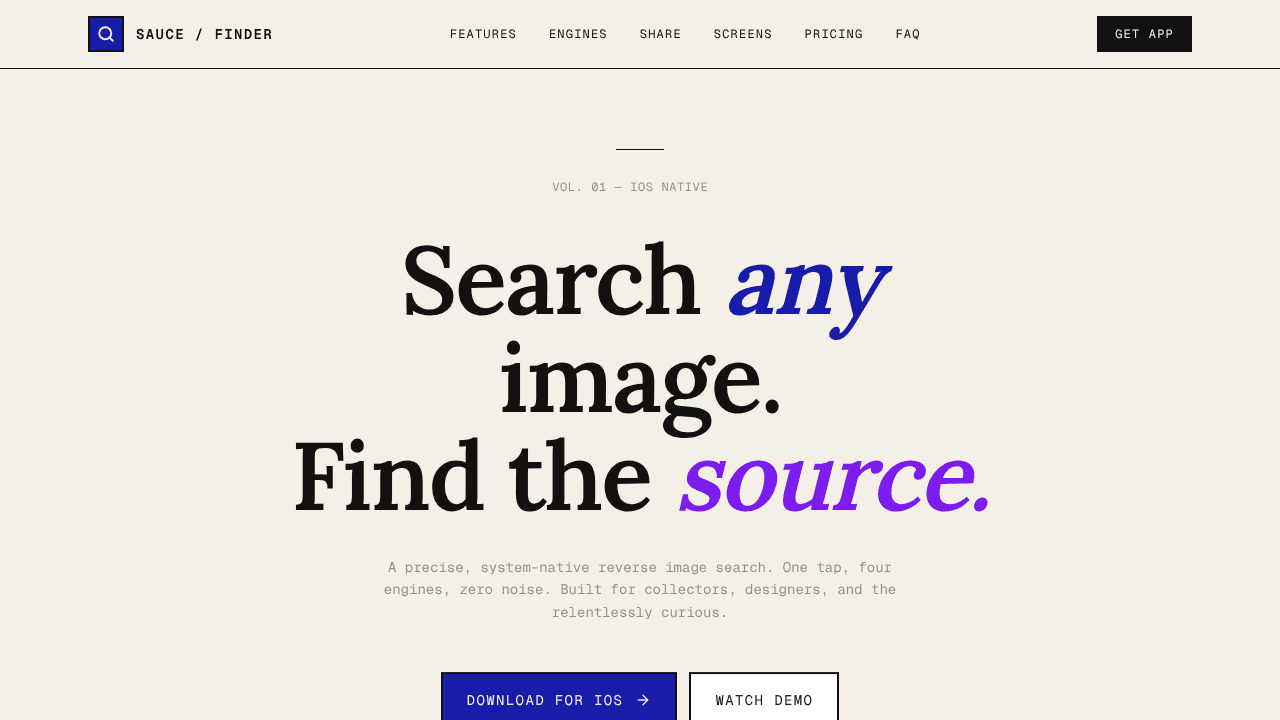 Sauce Finder website screenshot