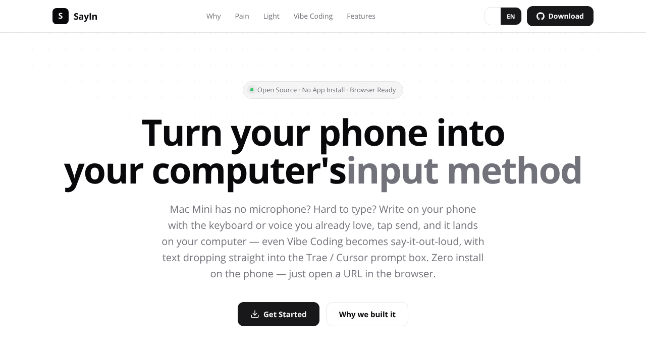 SayIn website screenshot