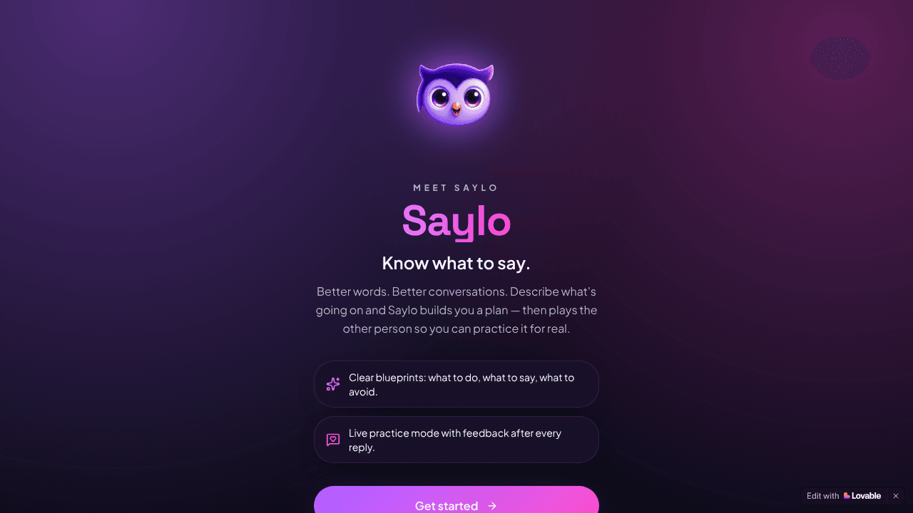 Saylo website screenshot