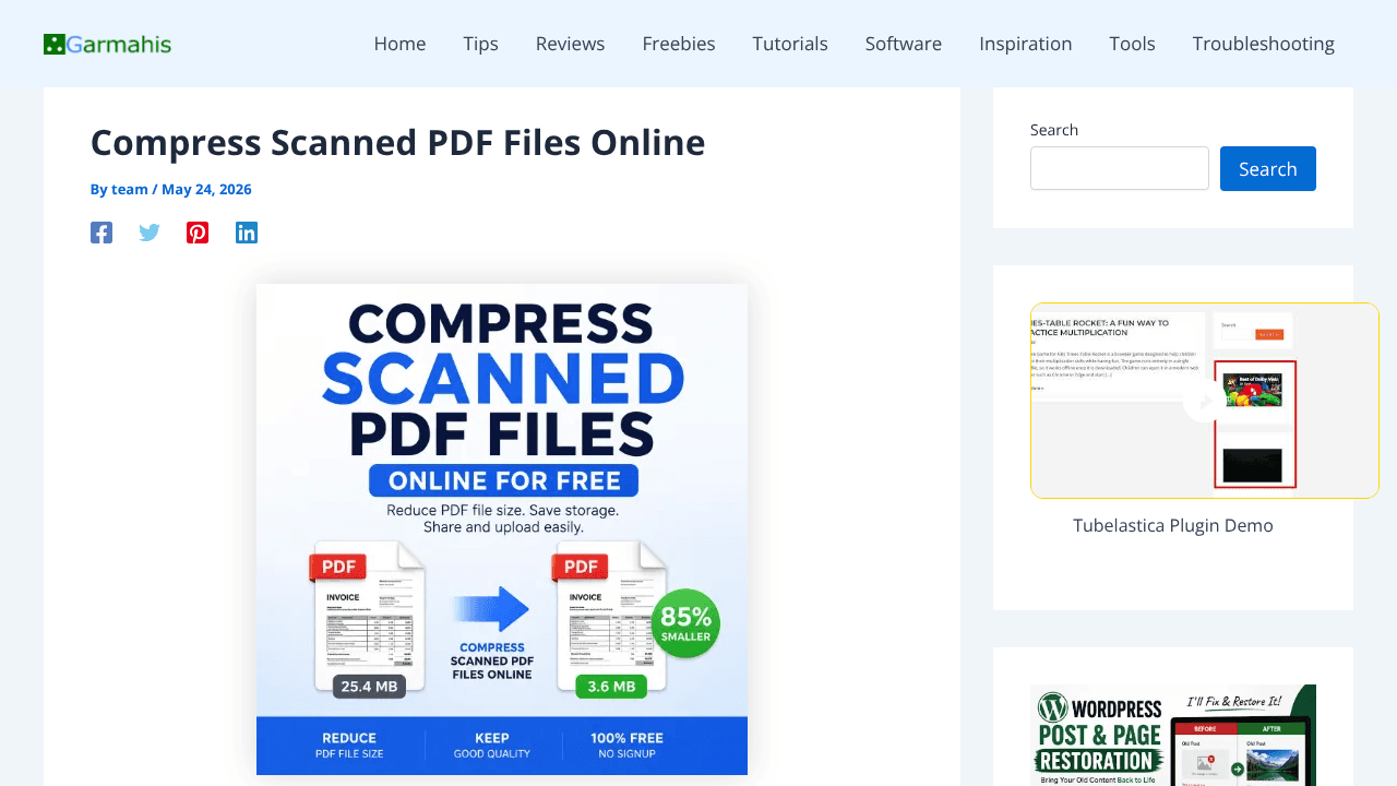 Scanned PDF Compressor website screenshot