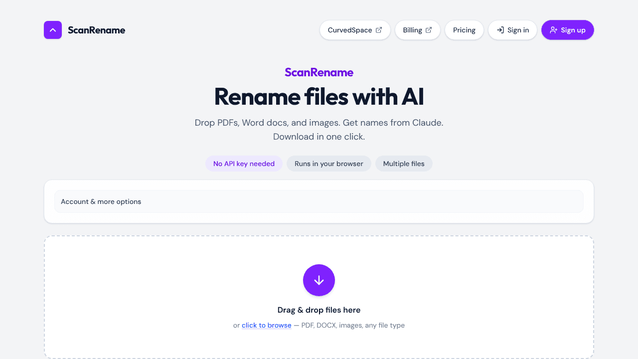 ScanRename website screenshot