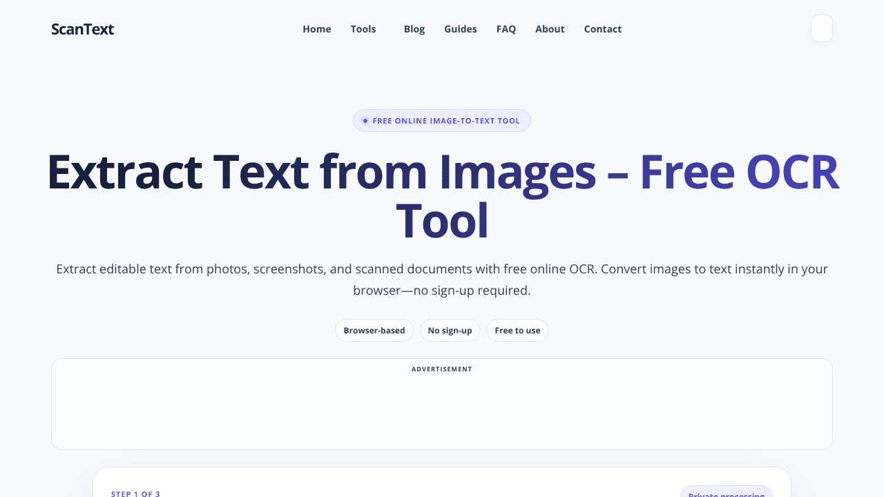 ScanText website screenshot