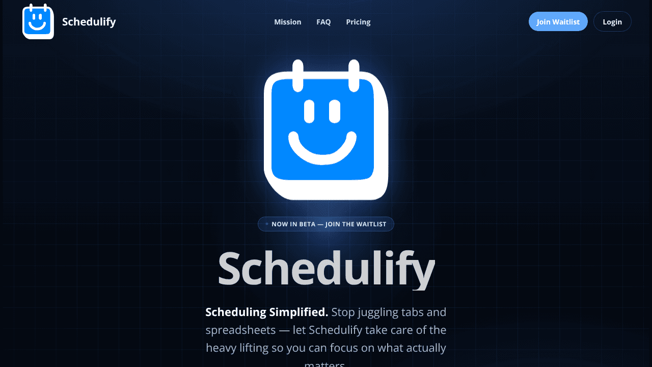 Schedulify website screenshot