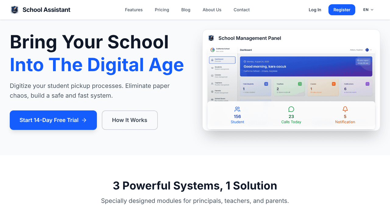 School Assistant website screenshot