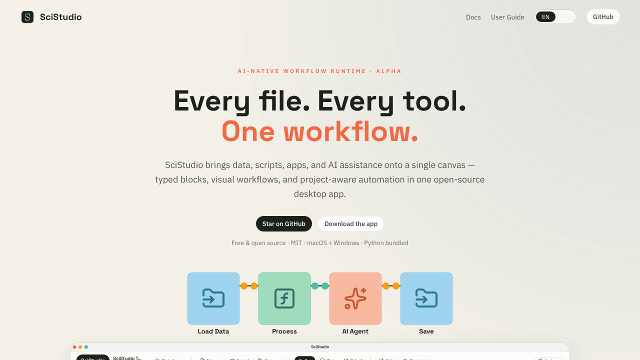 SciStudio website screenshot