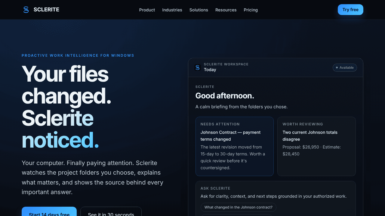 Sclerite website screenshot