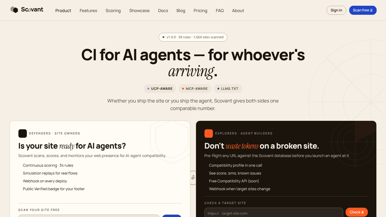 Scovant website screenshot