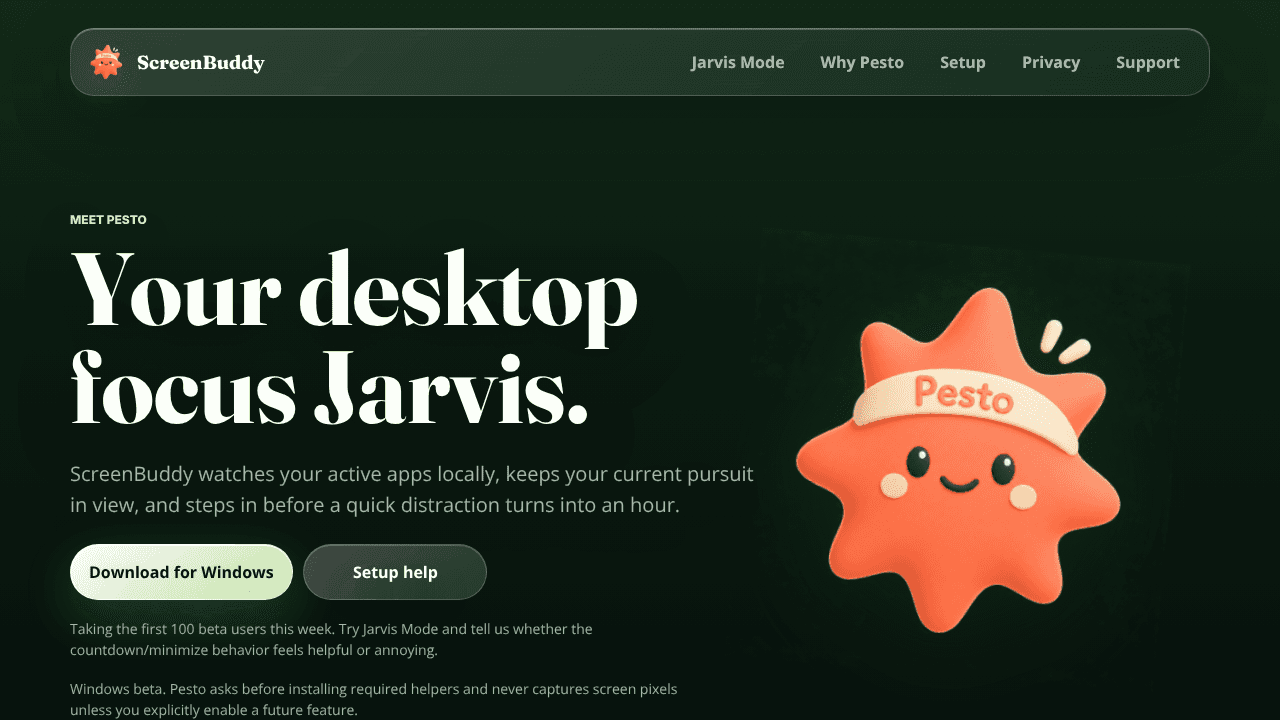 ScreenBuddy website screenshot
