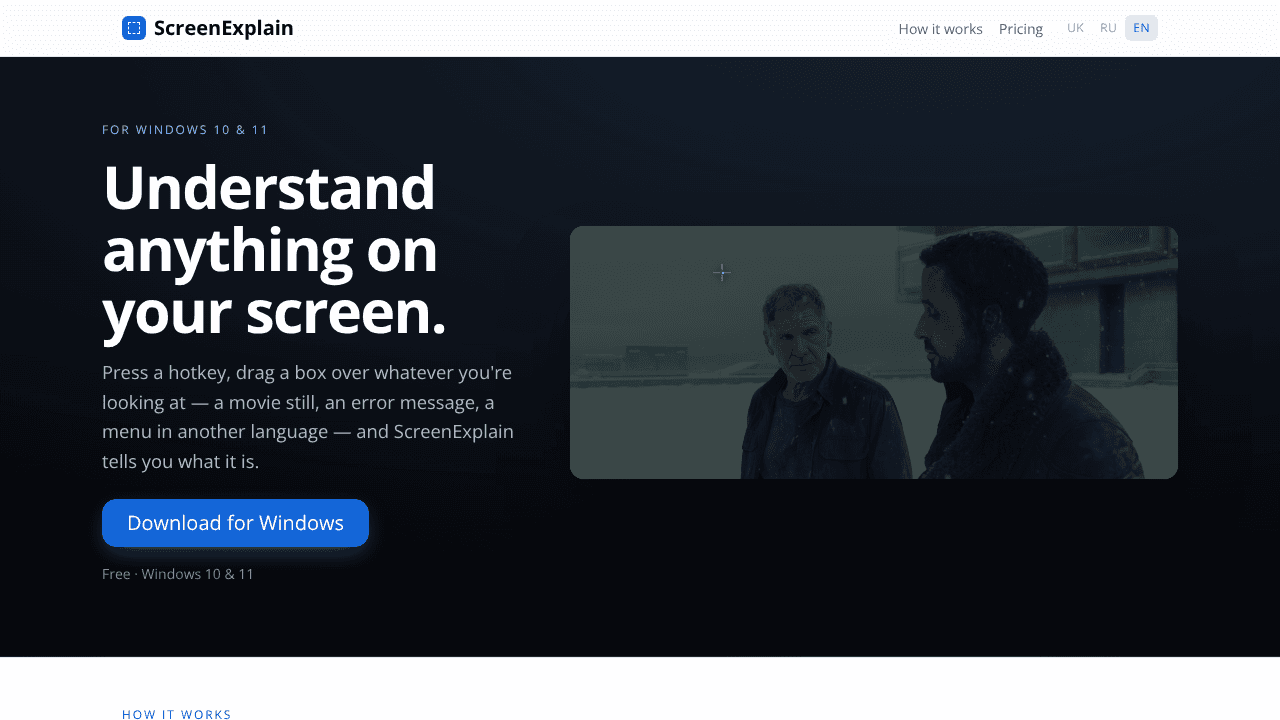 ScreenExplain —  anything on your screen website screenshot