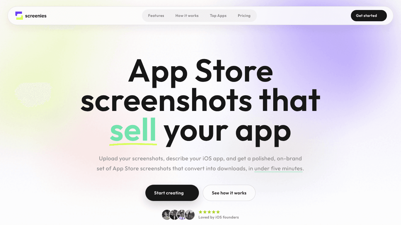 Screenies website screenshot