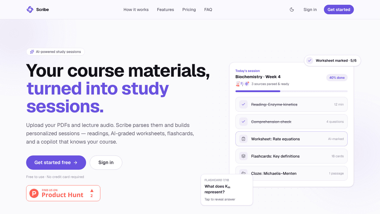 Scribe website screenshot