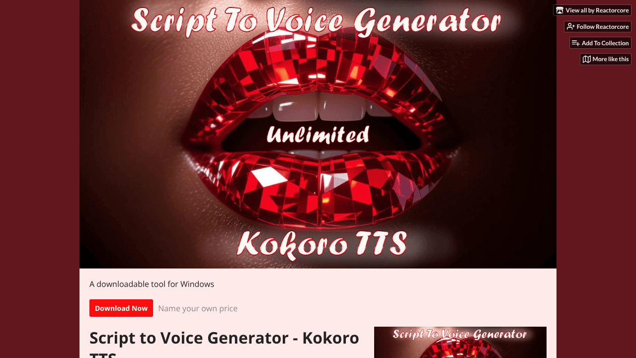 Script to Voice Generator - Kokoro TTS website screenshot