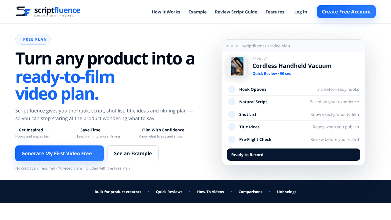 Scriptfluence website screenshot