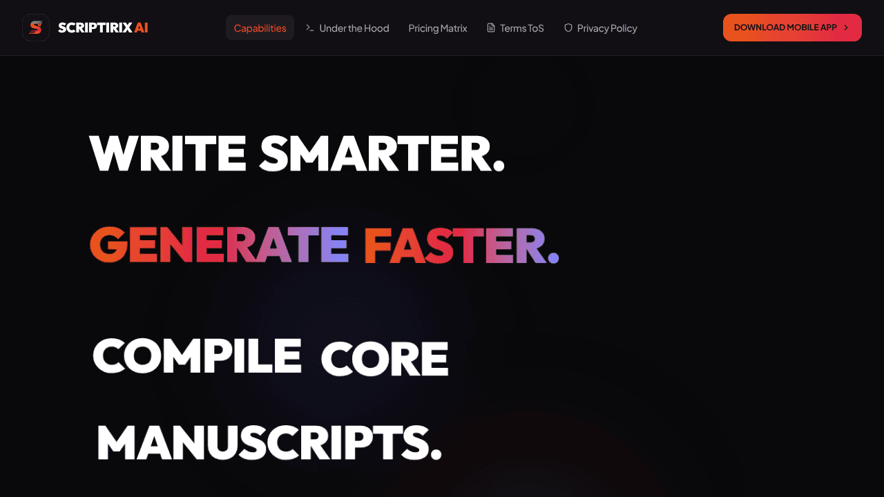 Scriptirix AI website screenshot