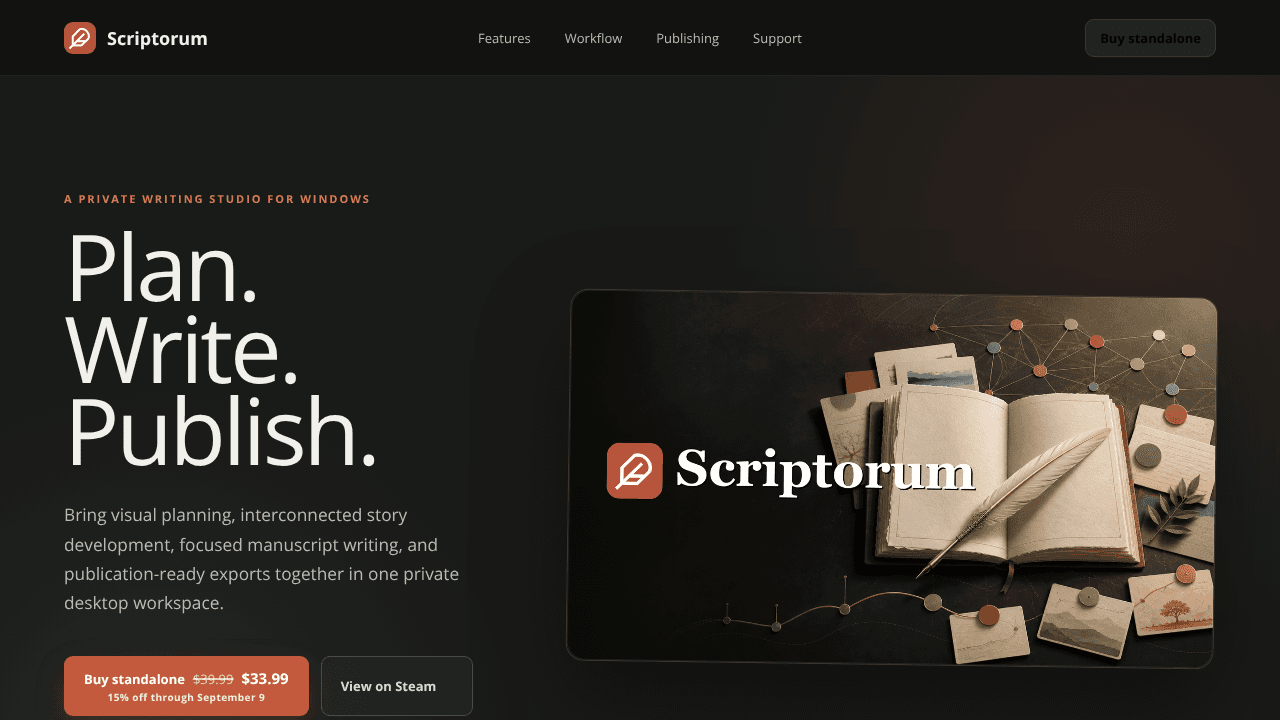 Scriptorum website screenshot