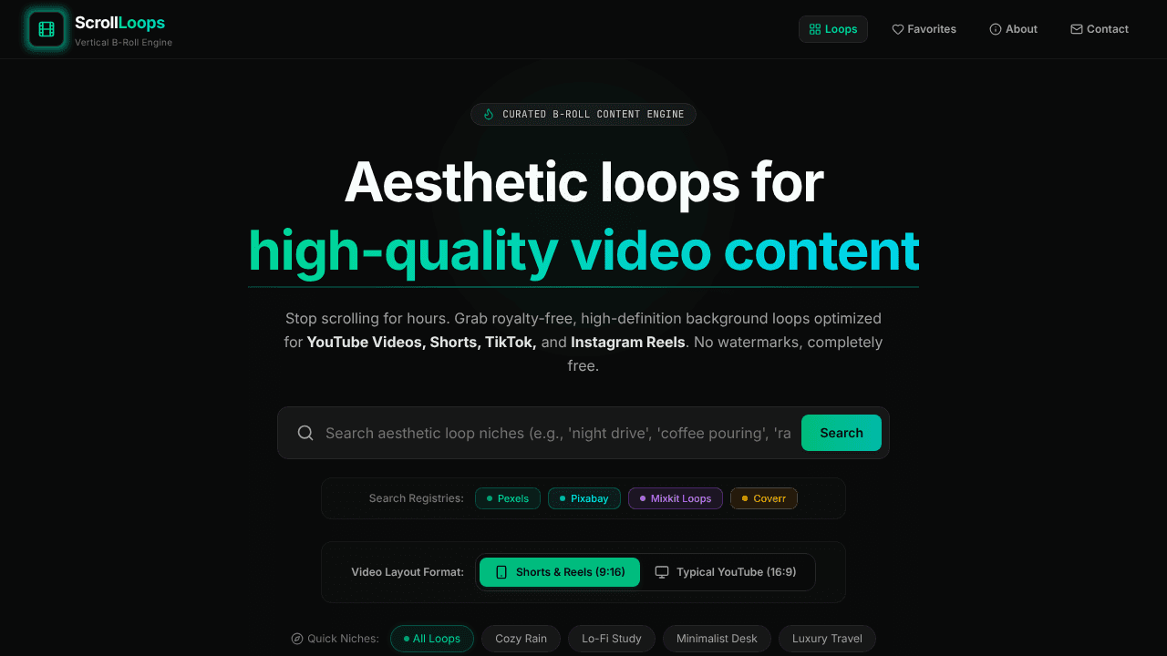 Scroll Loops website screenshot