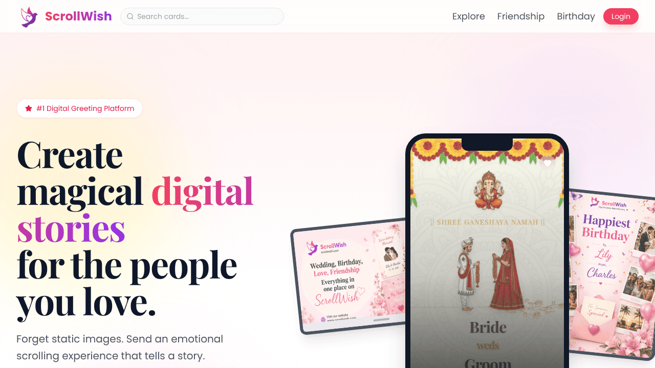 ScrollWish website screenshot