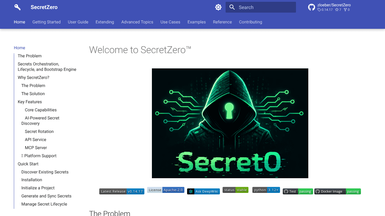 SecretZero website screenshot
