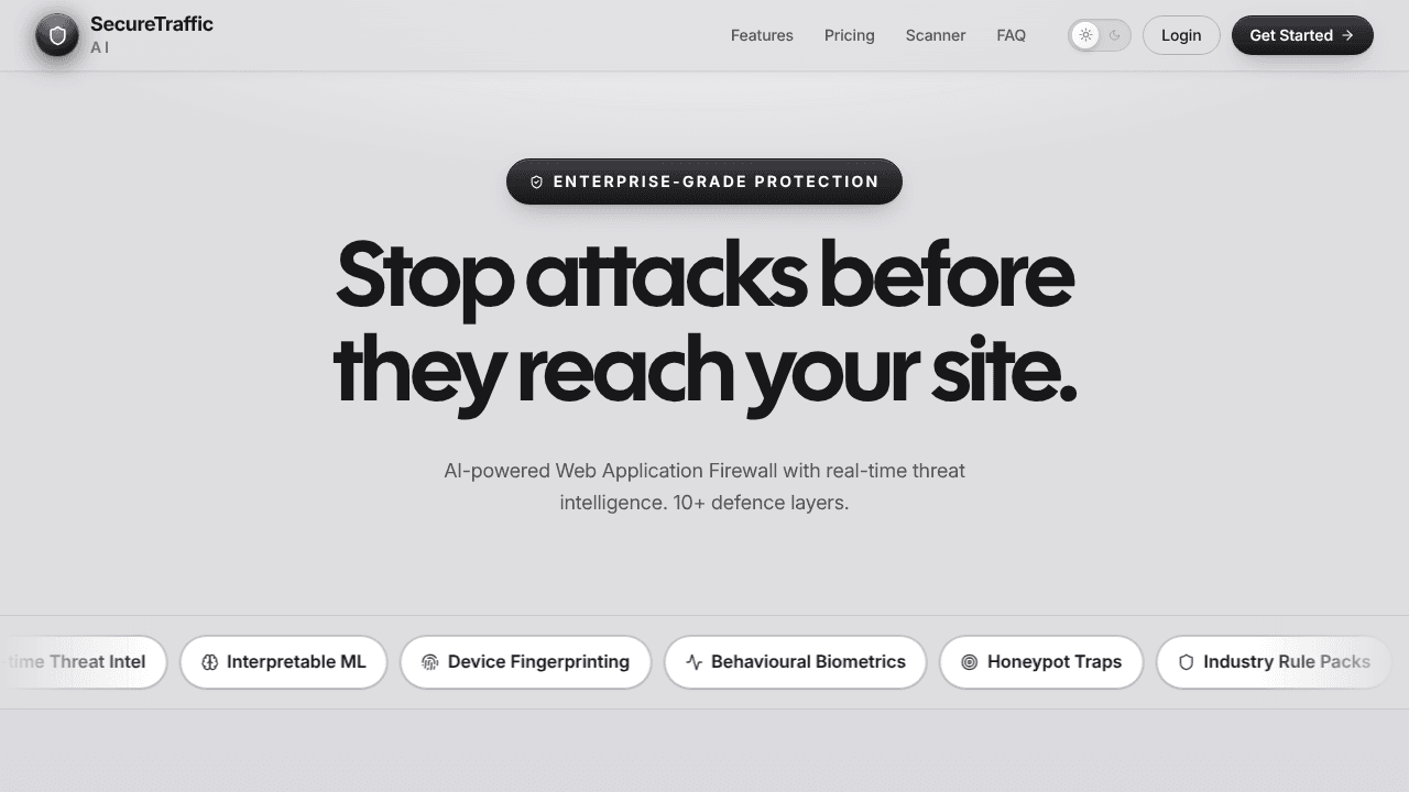 Securetraffic AI  website screenshot