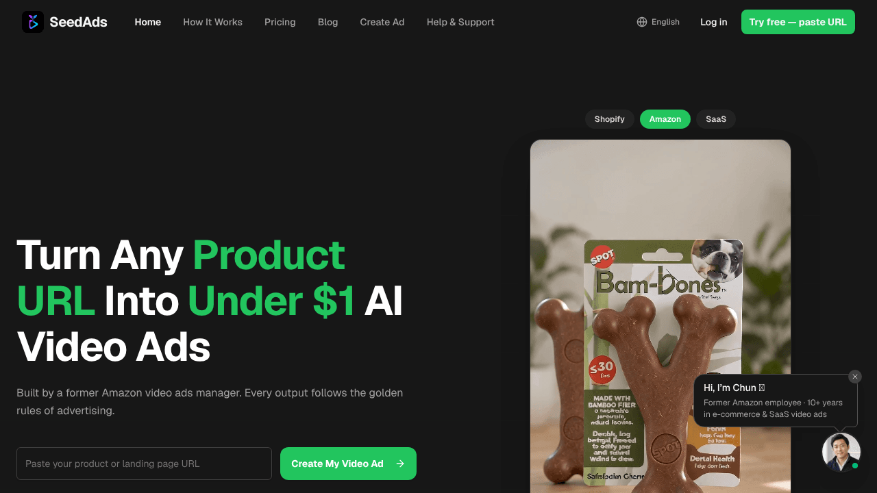 SeedAds website screenshot