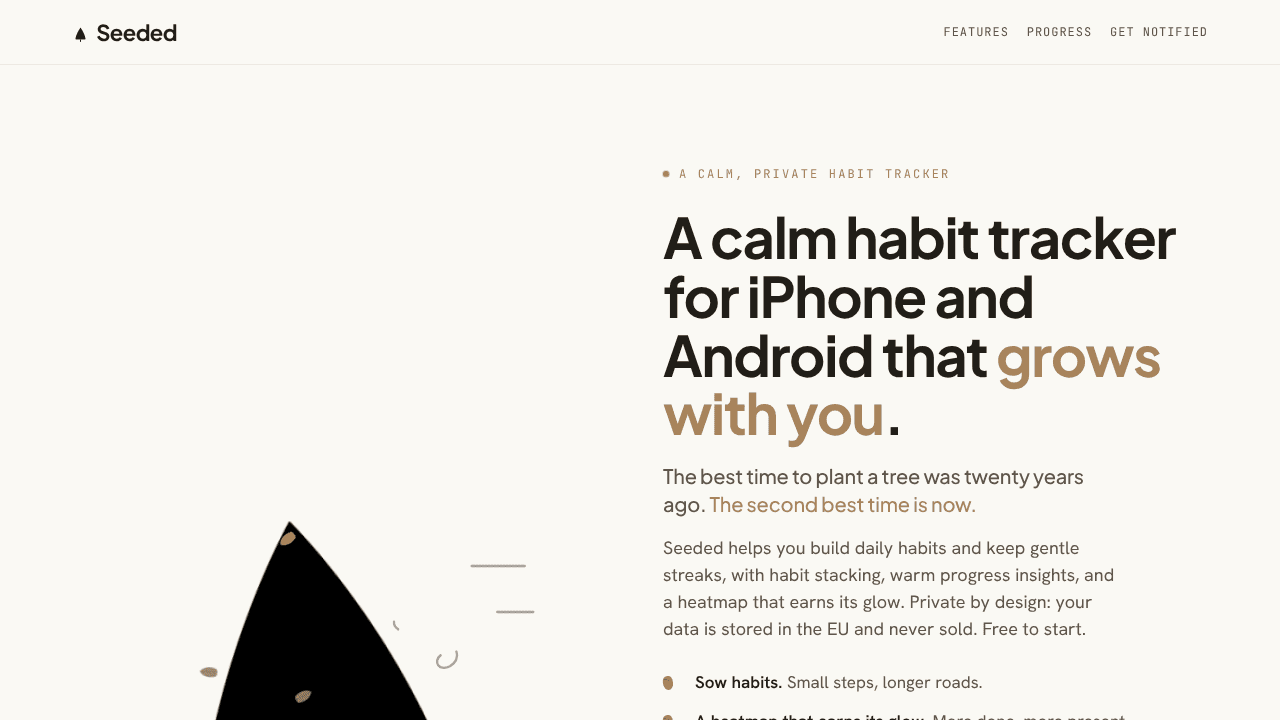 Seeded website screenshot