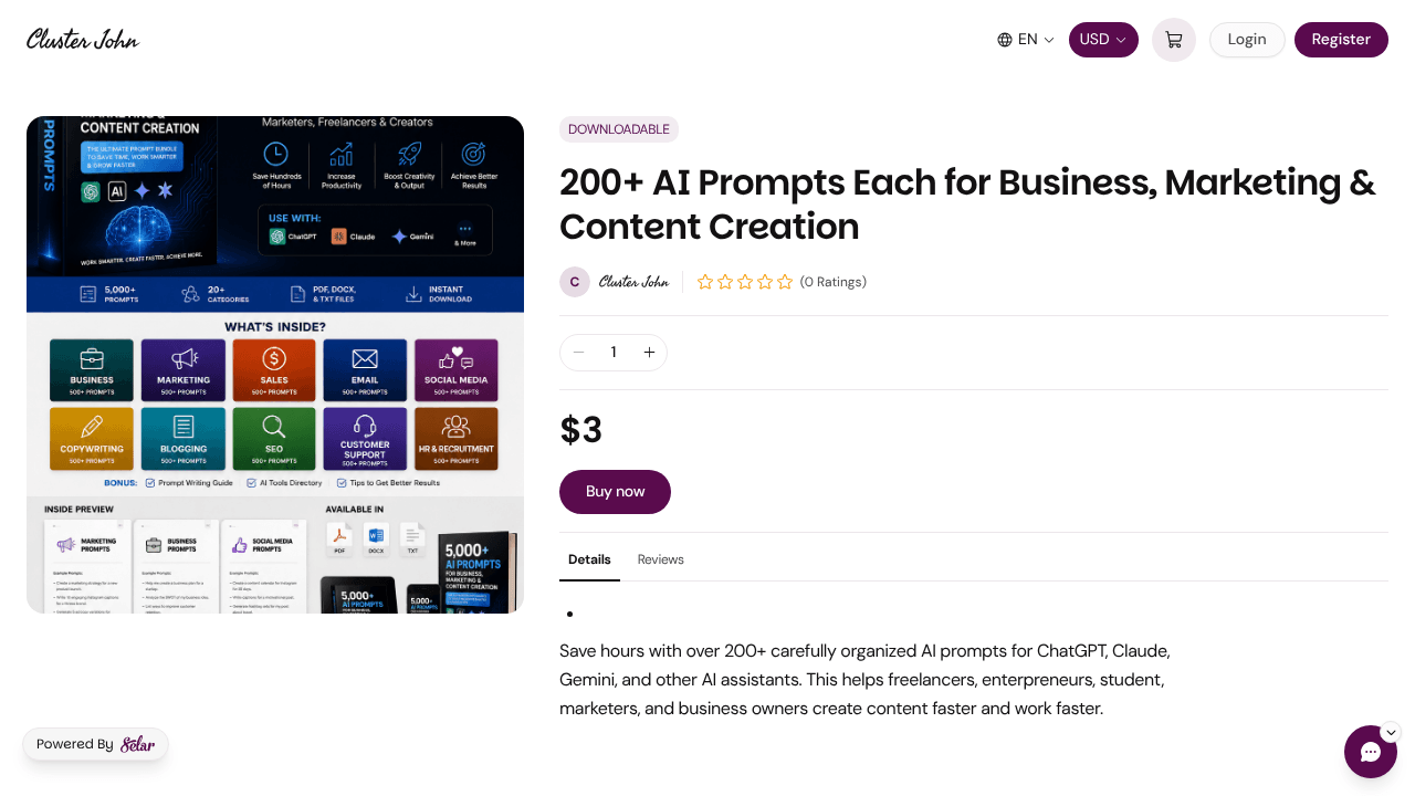 Selar Digital Product website screenshot
