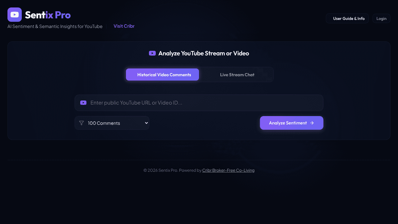 Sentix website screenshot