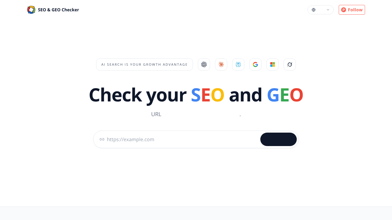 SEO & GEO Checker website screenshot