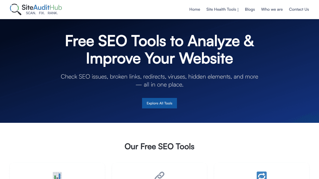 SEO Tools website screenshot