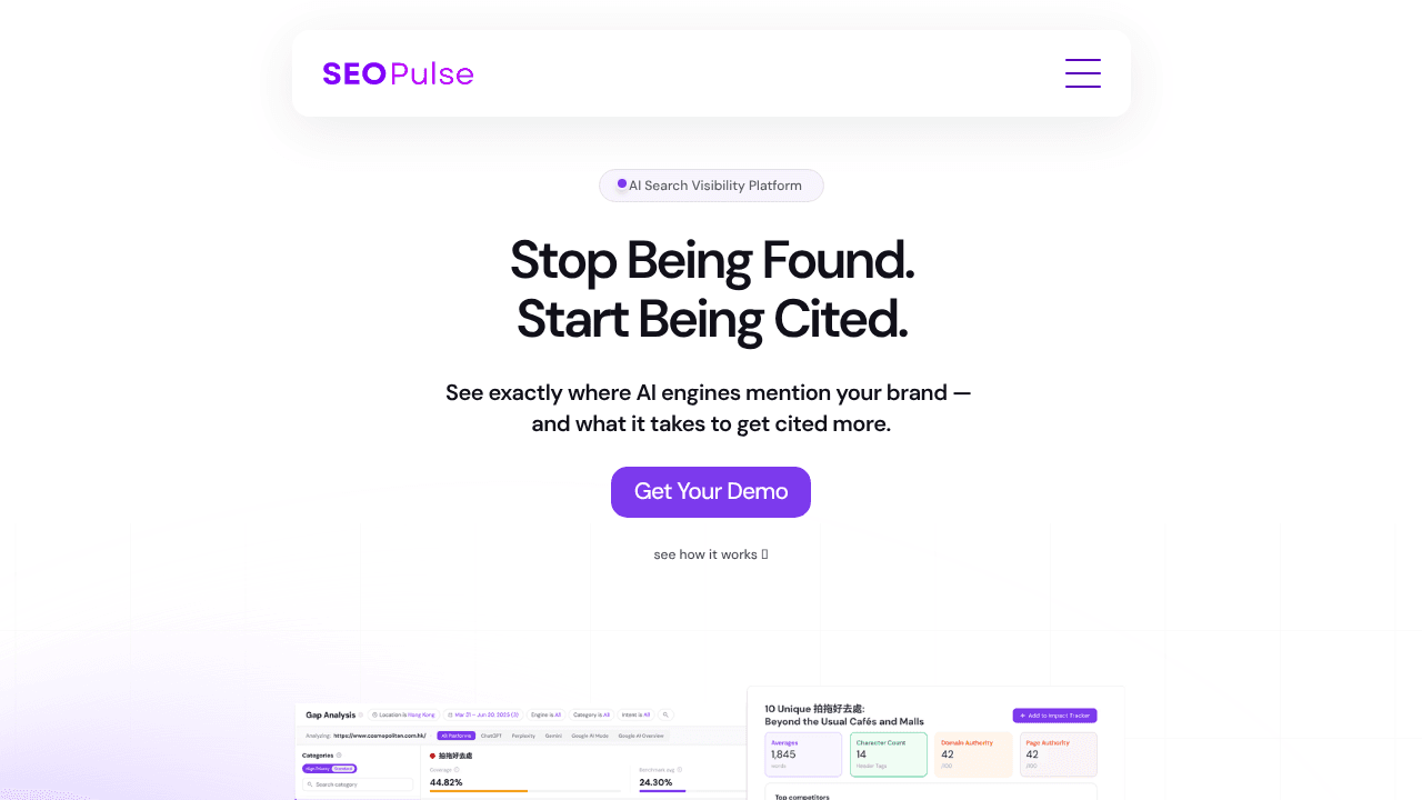 SEOPulse website screenshot