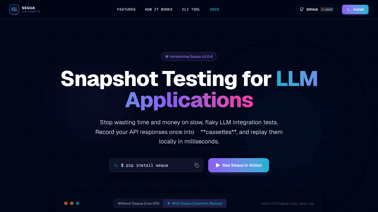 Sequa website screenshot