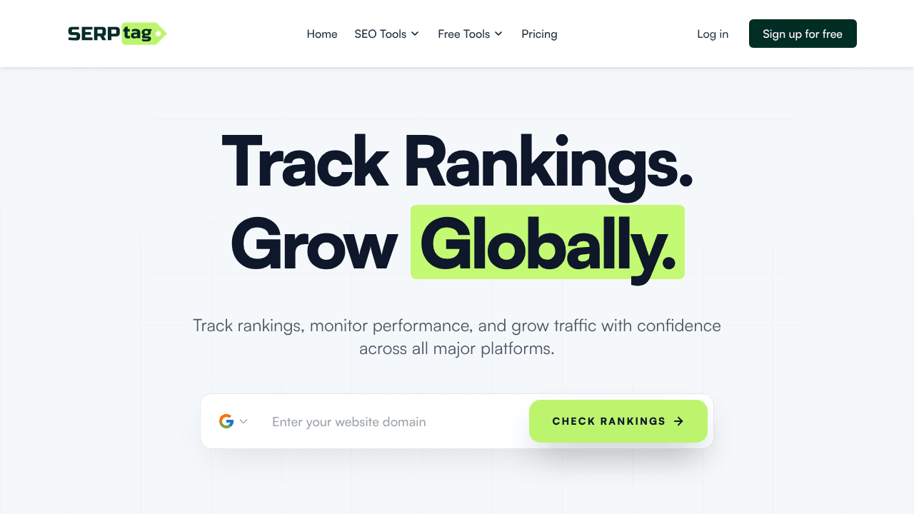 SERPtag website screenshot