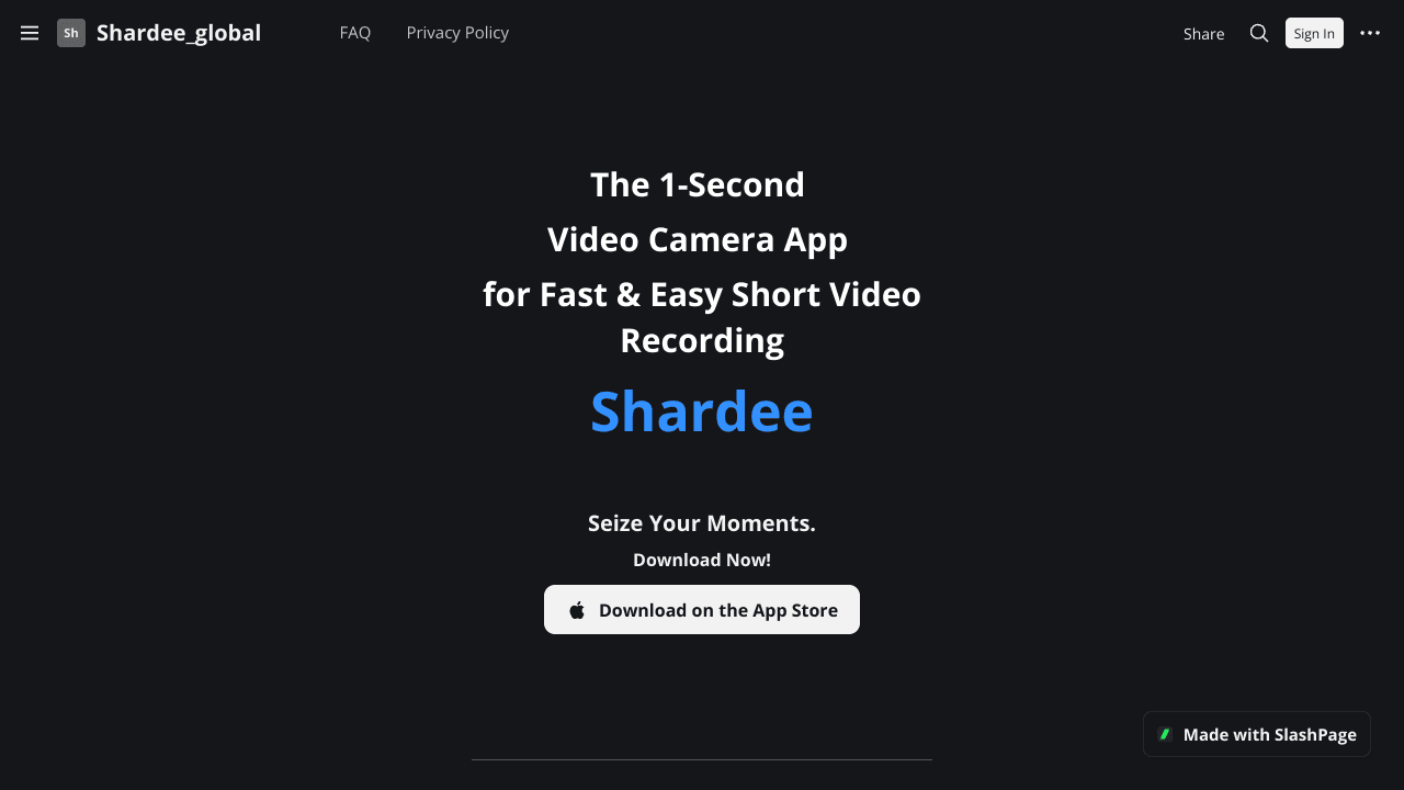 Shardee - 1 Second Video Camera app