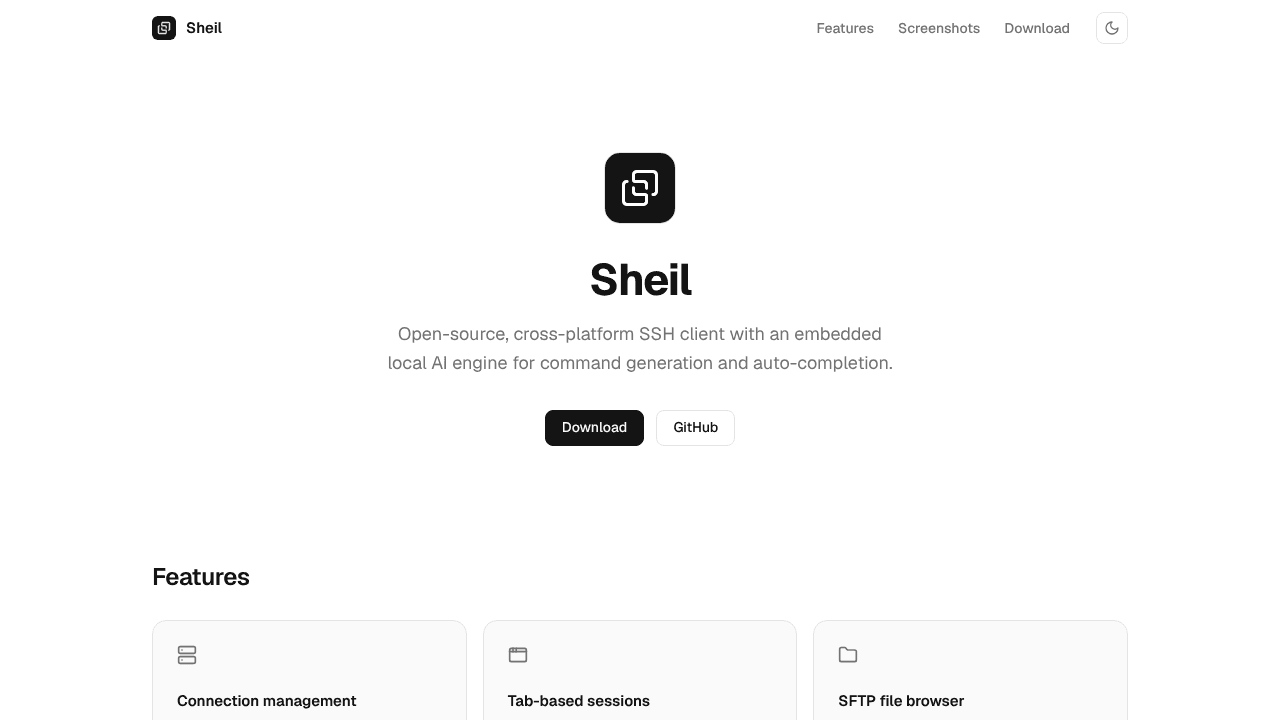 Sheil website screenshot