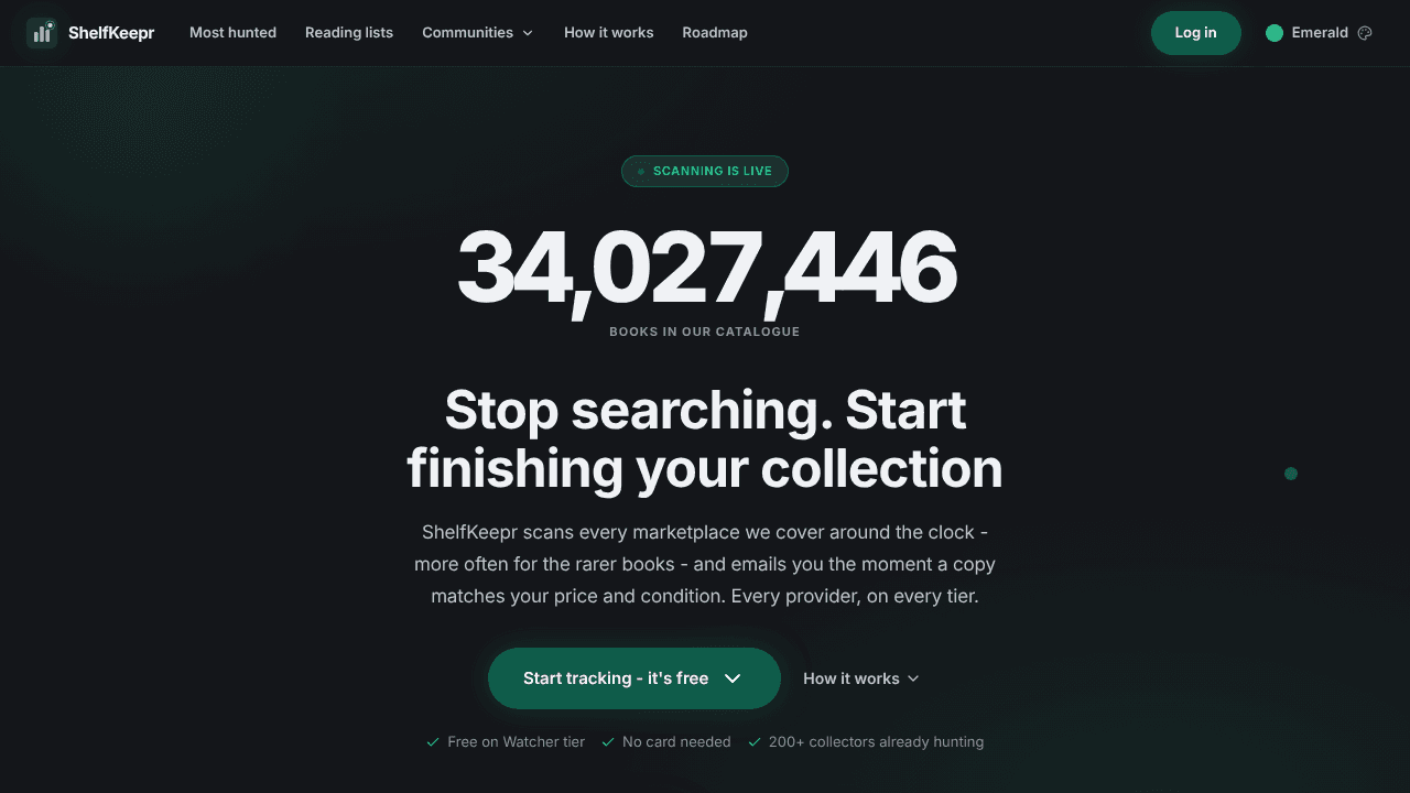 ShelfKeepr website screenshot