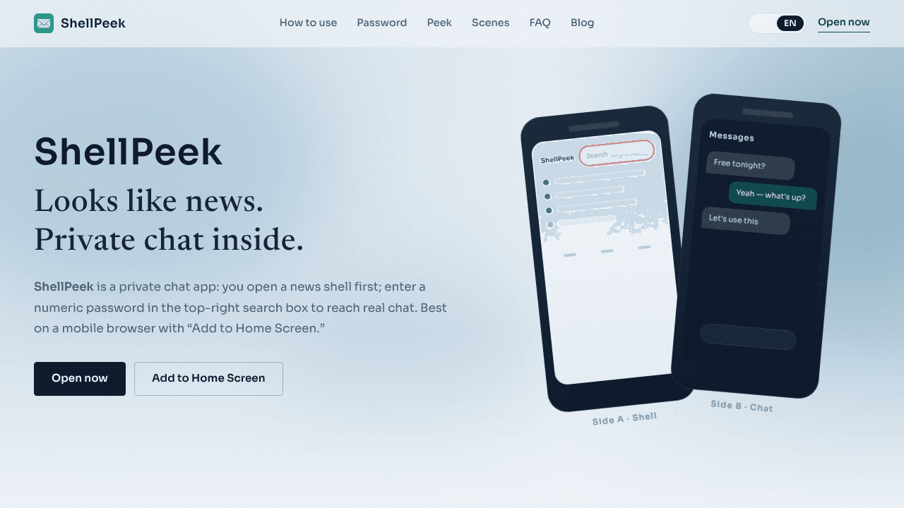 ShellPeek website screenshot