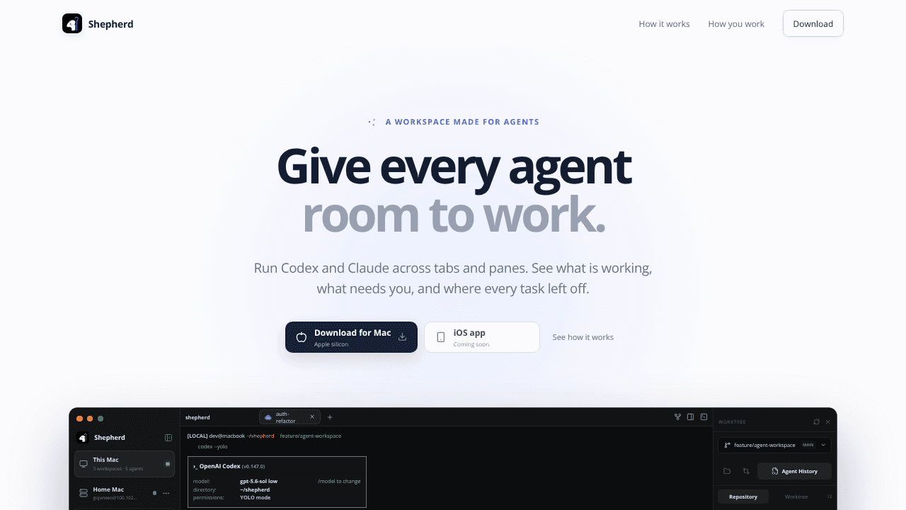 Shepherd Terminal website screenshot