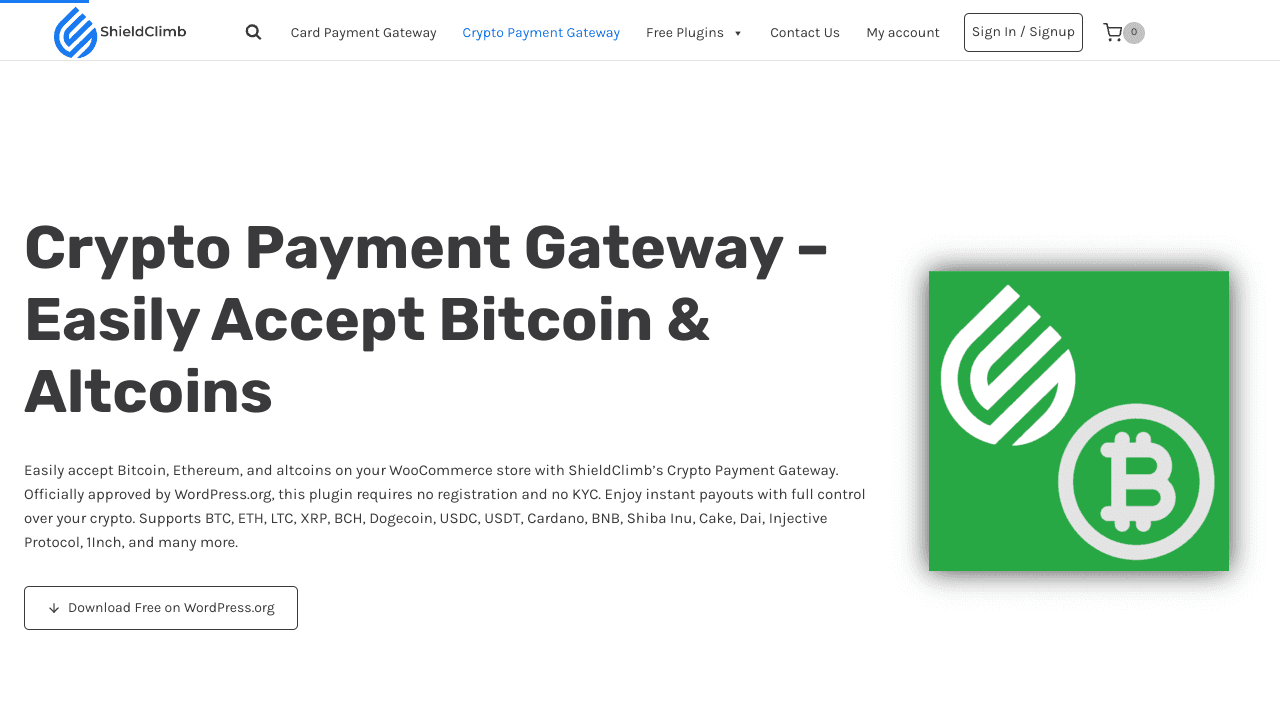 ShieldClimb Crypto Payment Gateway