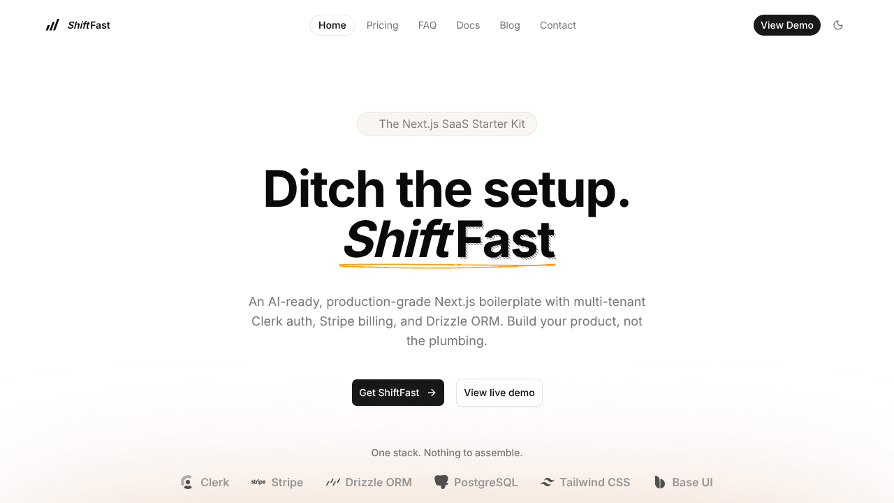 ShiftFast website screenshot