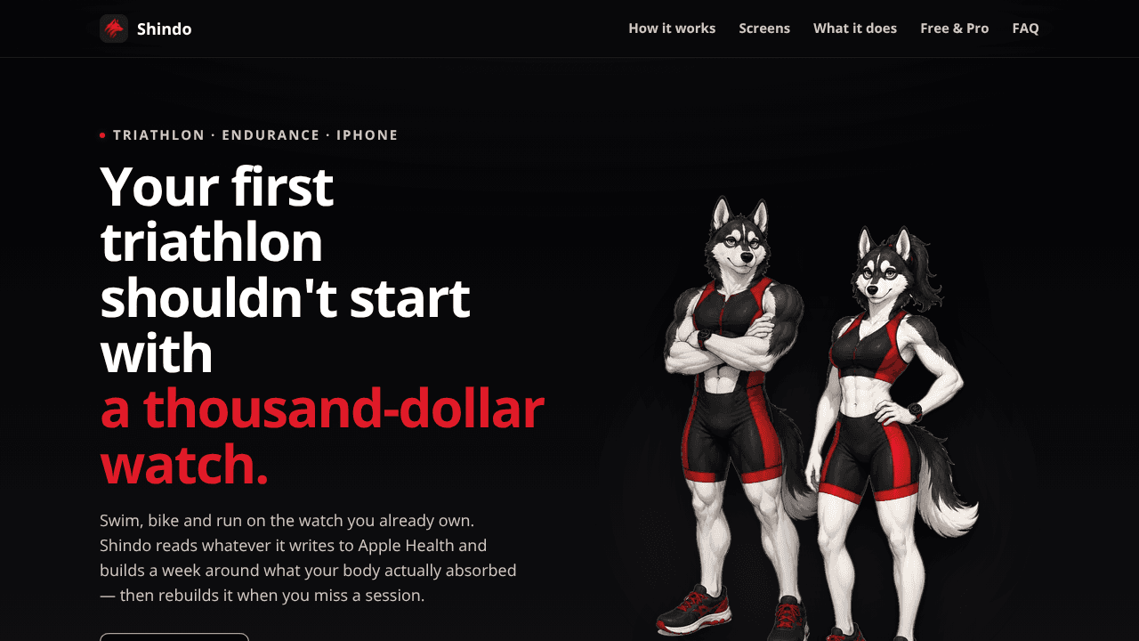 Shindo Endurance Training website screenshot