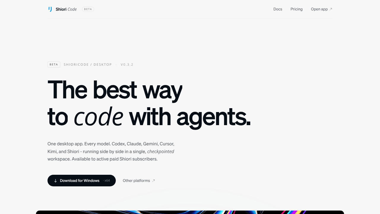 ShioriCode website screenshot