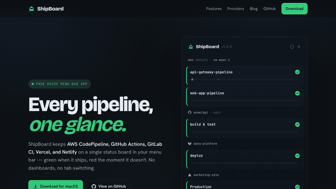 ShipBoard website screenshot