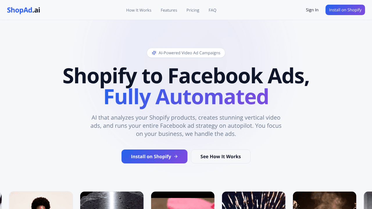 ShopAd.ai website screenshot