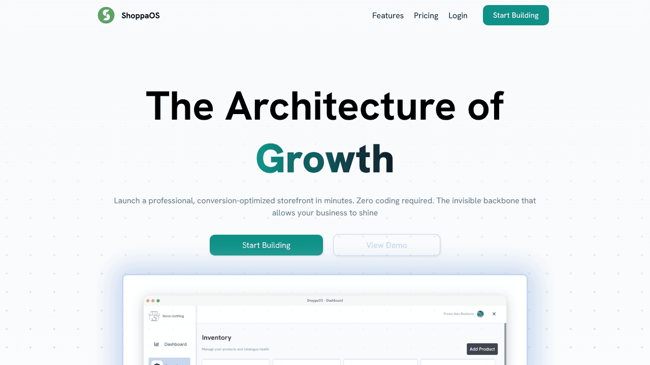 ShoppaOS website screenshot