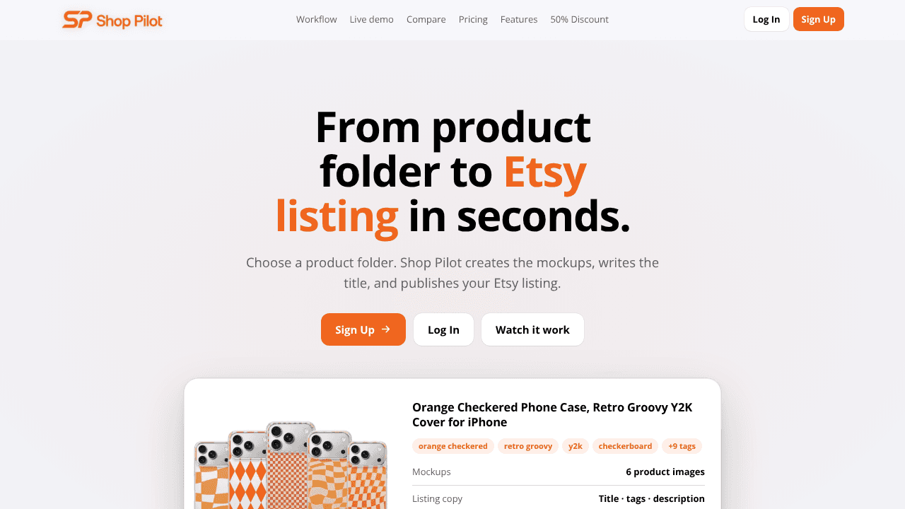 ShopPilot website screenshot
