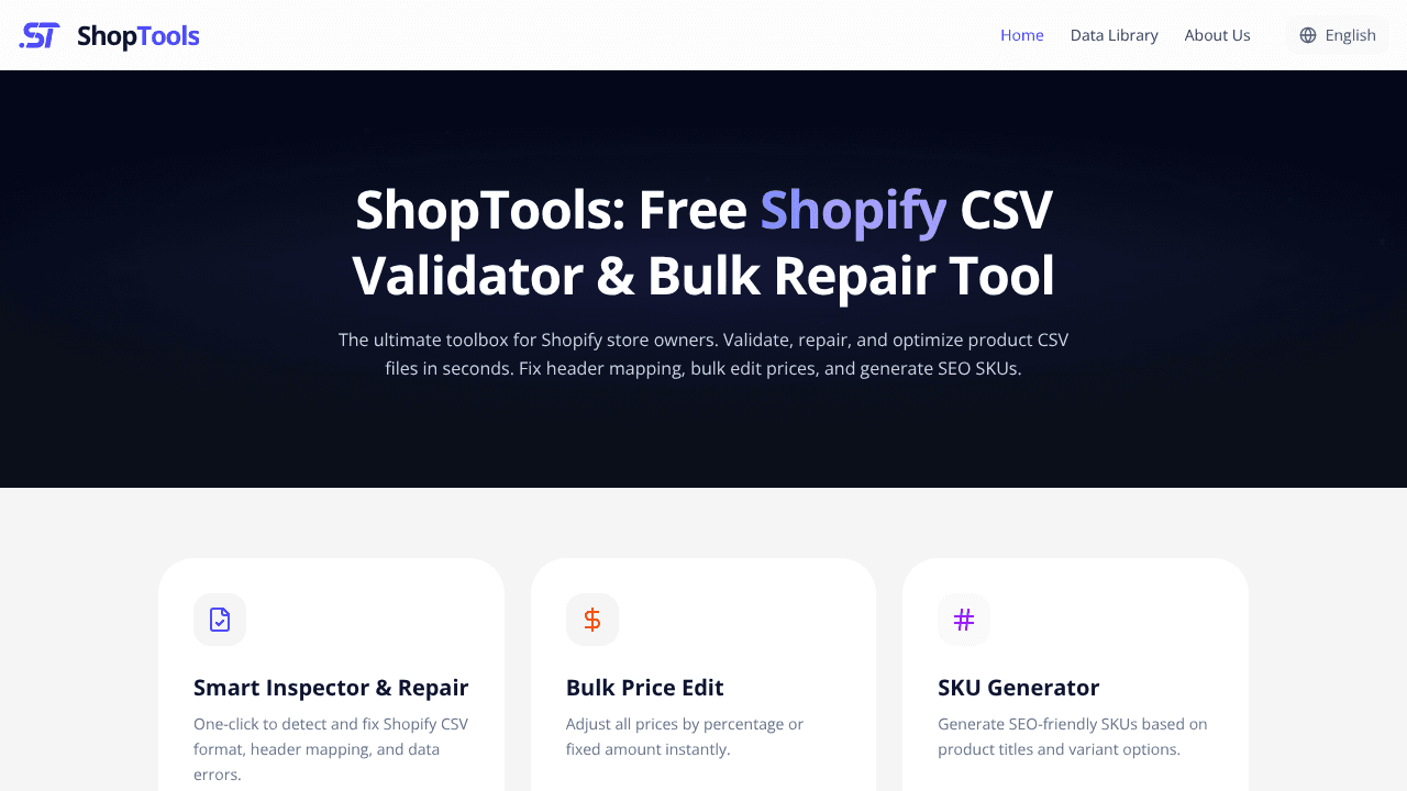 ShopTools website screenshot