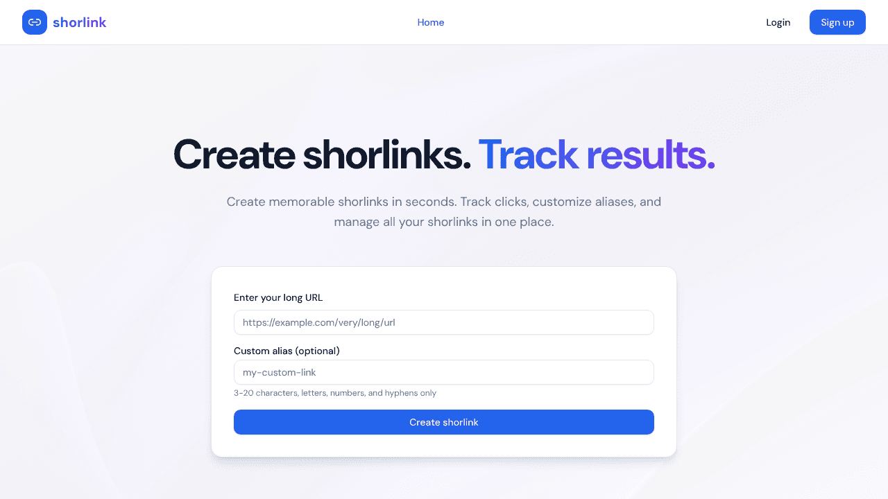 shorlnk website screenshot