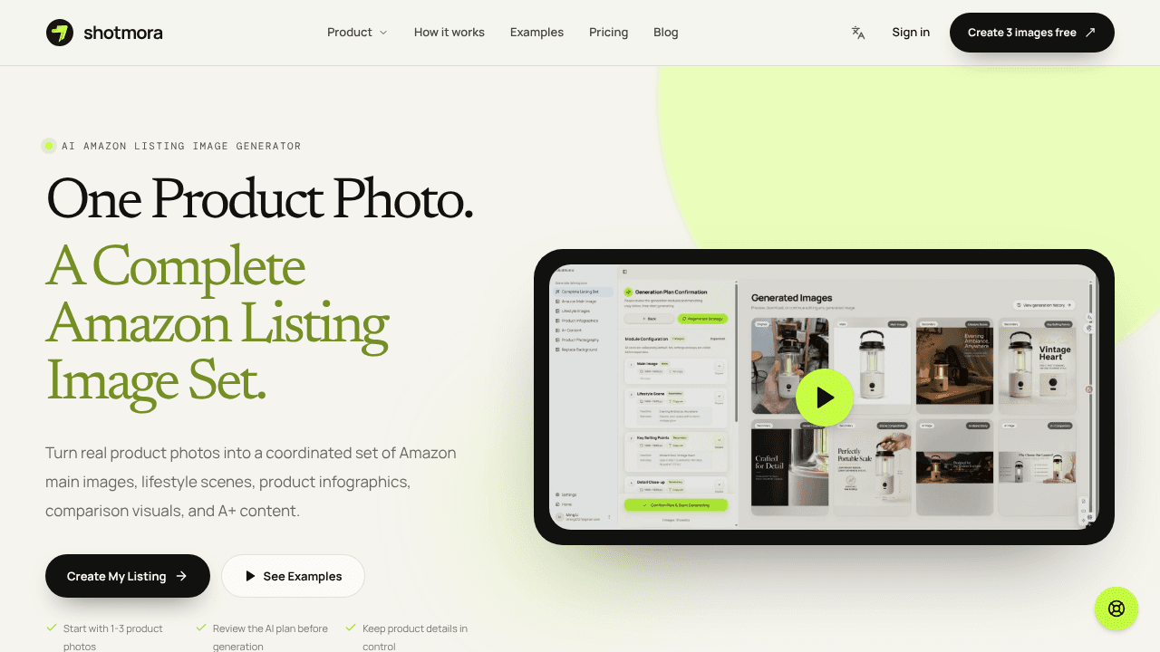 Shotmora website screenshot